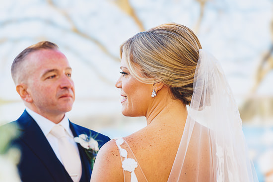 Bride and groom at their wedding ceremony.